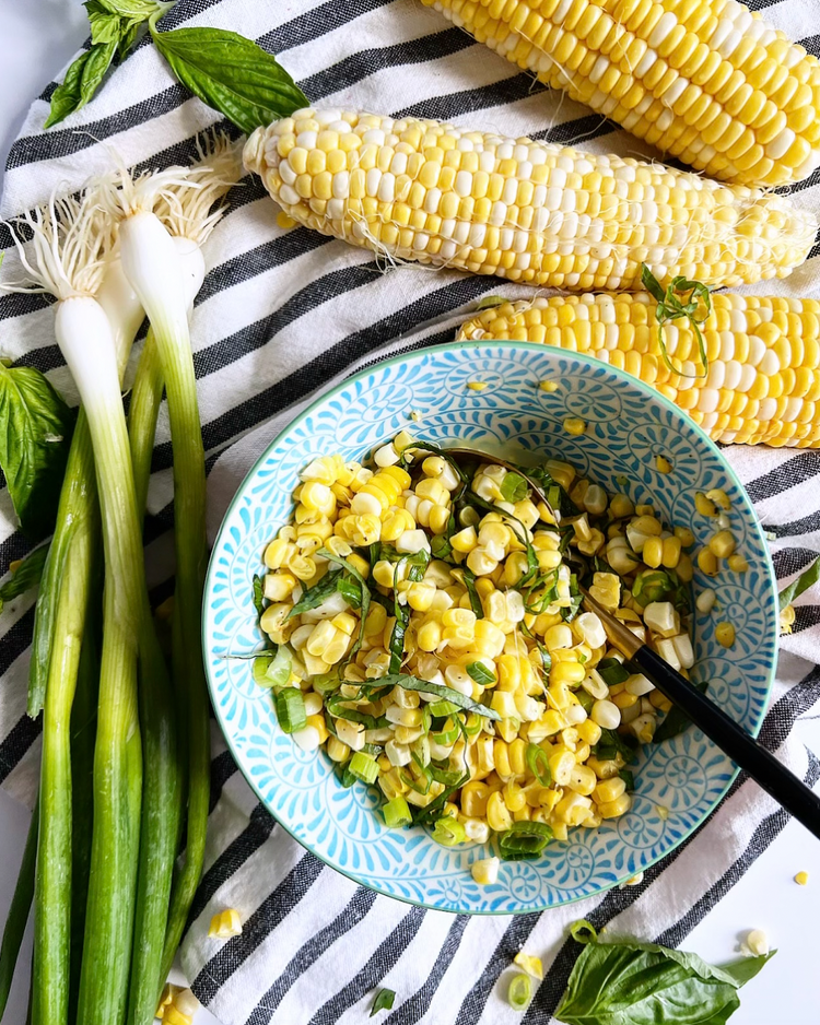 Fresh Corn And Basil Salad