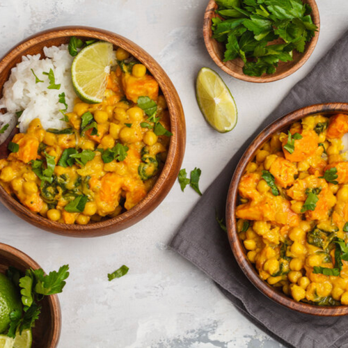 Thai Green Curry with Chickpeas + Cauliflower