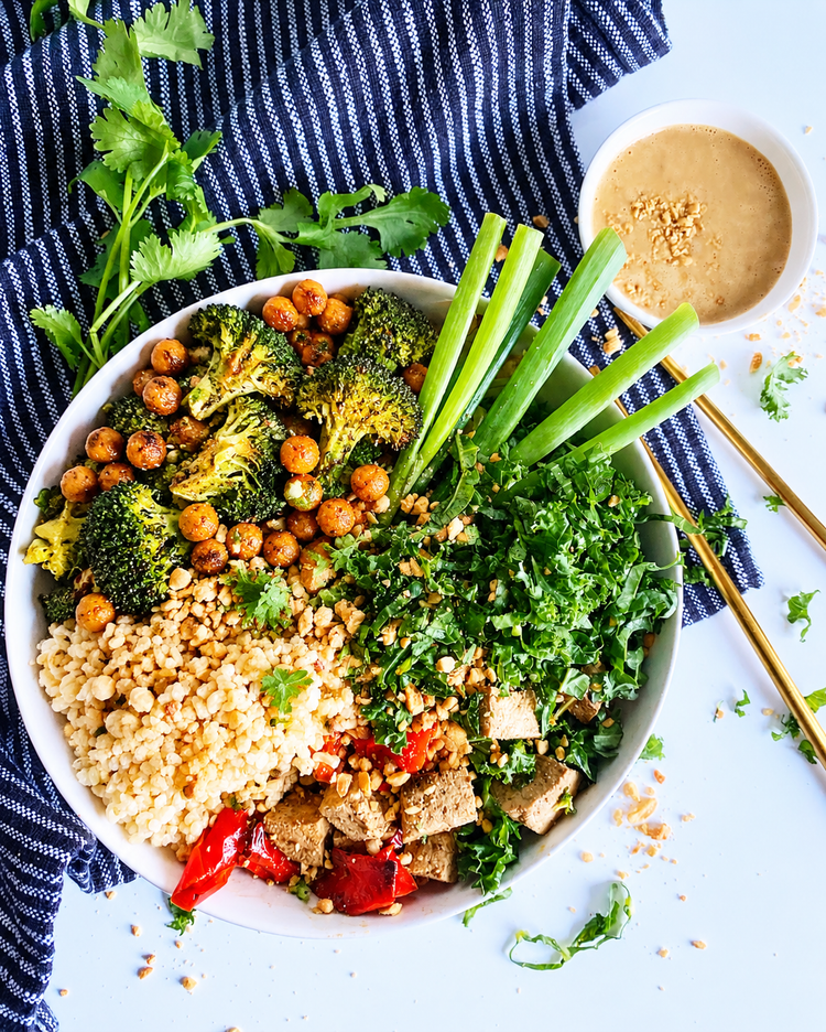 Spicy Roasted Broccoli, Chickpeas & Couscous