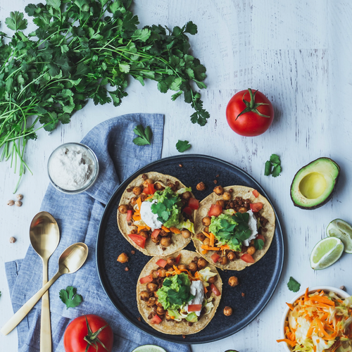 Sweet Potato And Cauliflower Tacos With Pickled Onion