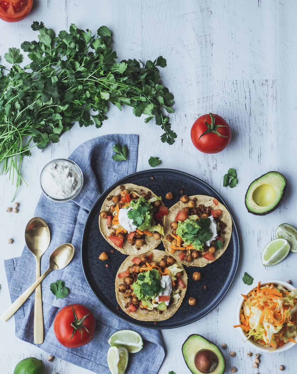 Sweet Potato And Cauliflower Tacos With Pickled Onion