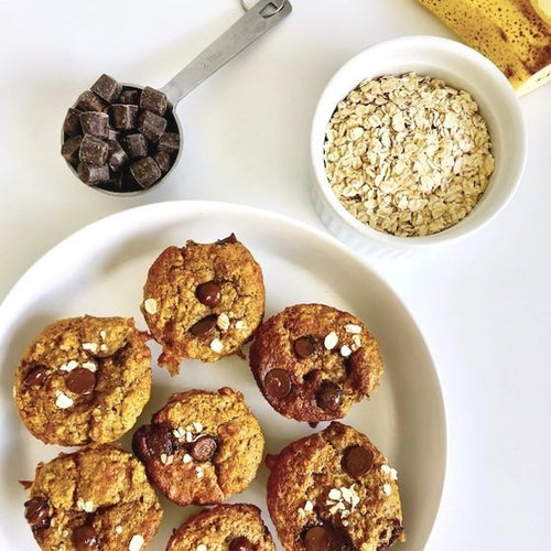 Banana Chocolate Chip Oat Muffins