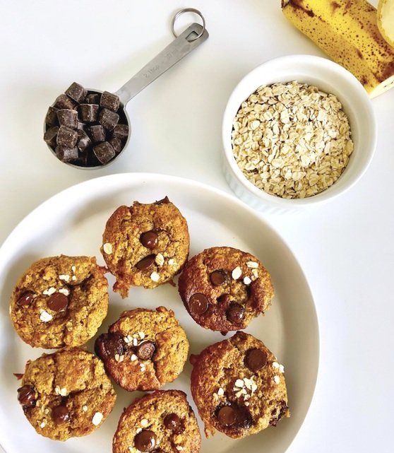 Banana Chocolate Chip Oat Muffins