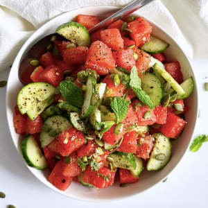 Minty Watermelon And Cucumber Salad