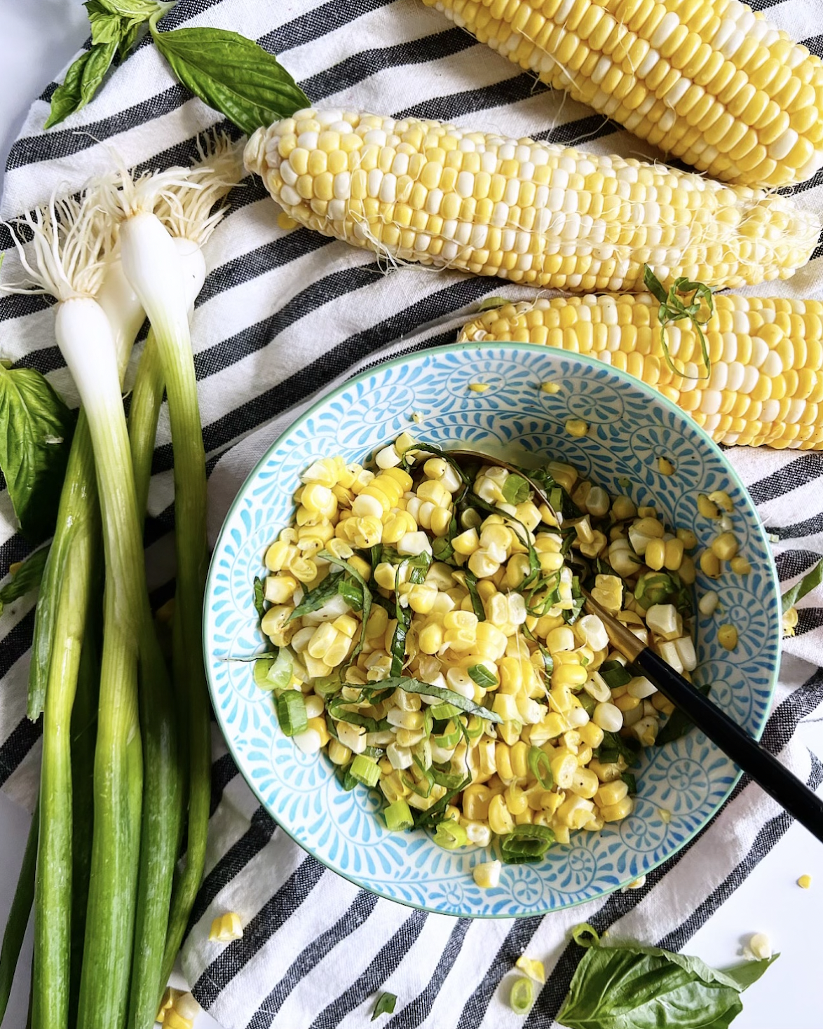 Fresh Corn And Basil Salad