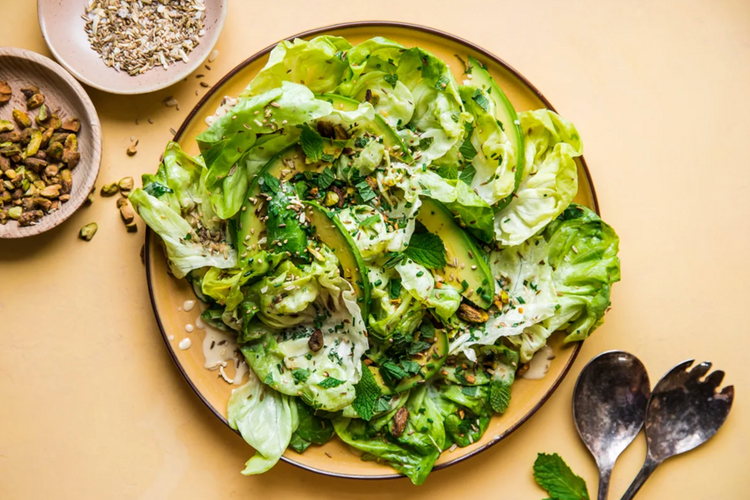 Herby Butter Lettuce Salad with Tahini Vinaigrette