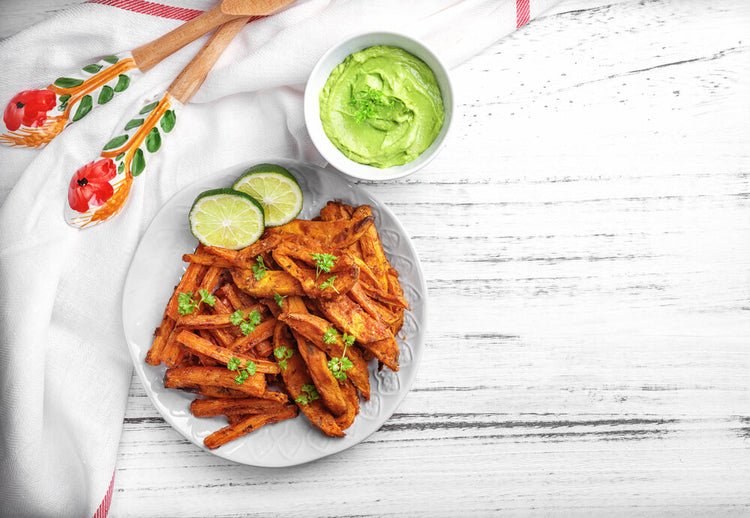 Sweet Potato Fries With Avocado Dip