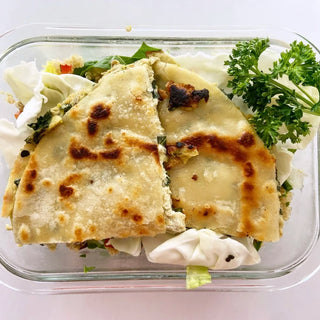 Kale + Artichoke Quesadillas W/ Quinoa + Romaine Salad