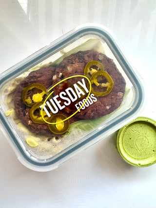 Good Clean Veggie Burger with Vegan Mac + Cheese