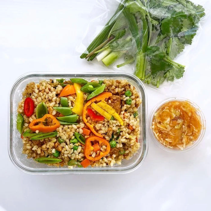 Teriyaki Tempeh Fried Rice with Kimchi